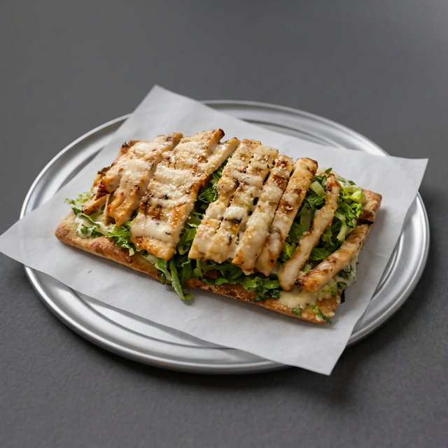 Grill Chicken Cesar sald slice.